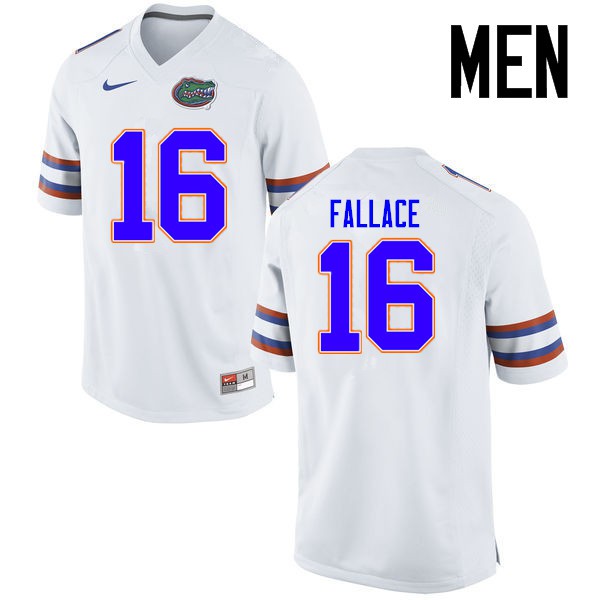 Florida Gators Men #16 Brian Fallace College Football Jersey White